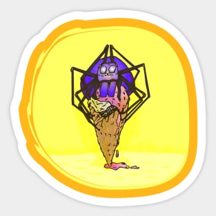 Spider Ice Cream (Yellow) Sticker